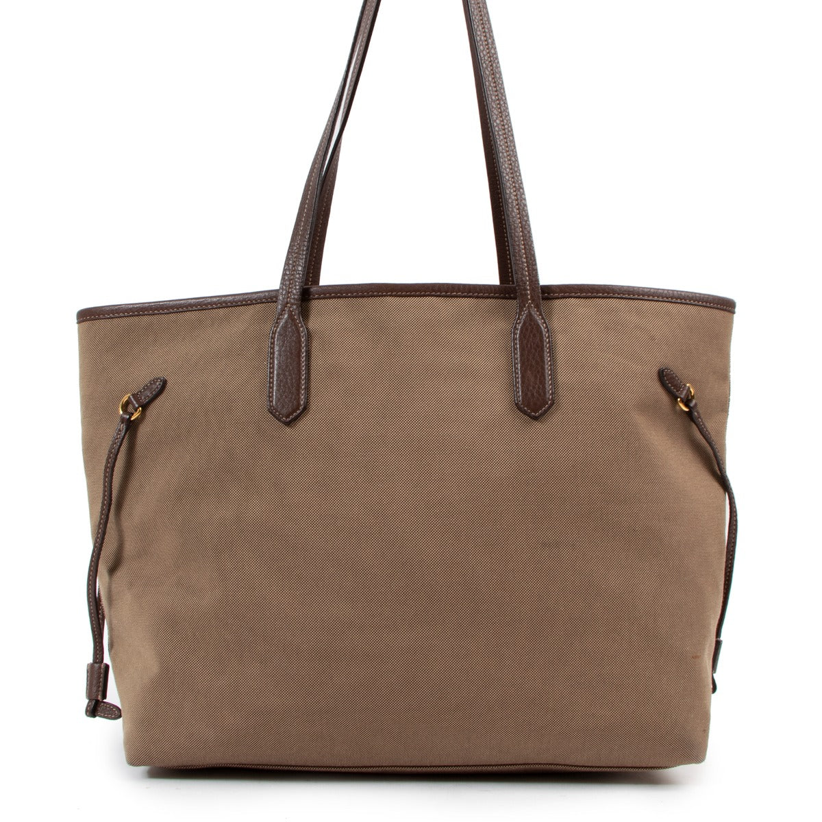 Prada Logo Jacquard Canvas Shopping Bag