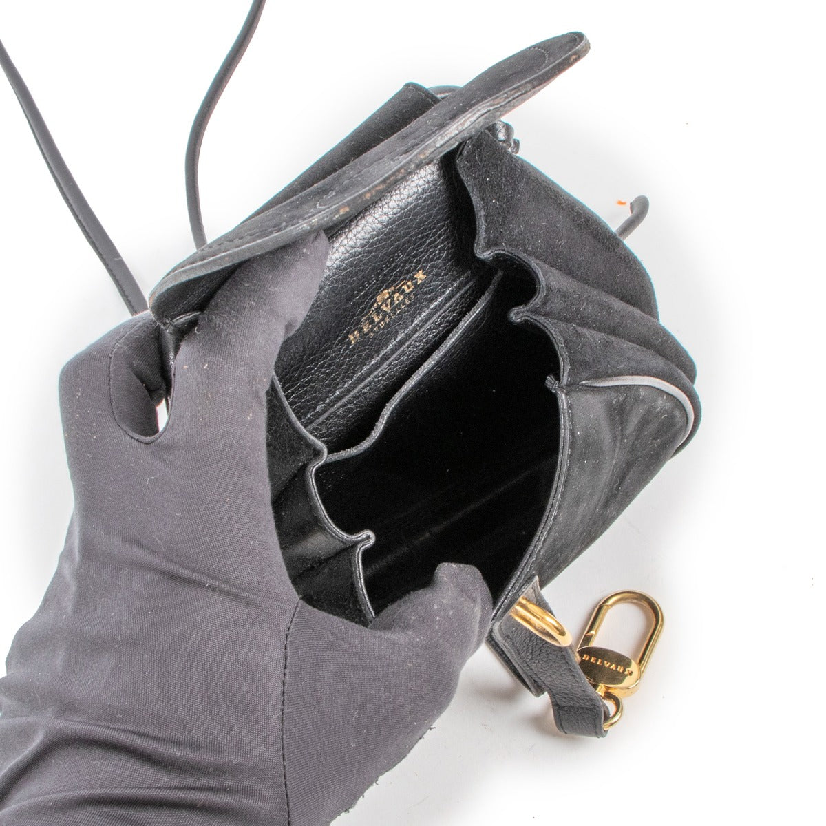 Delvaux Black Suede Mini Cerceau Bag