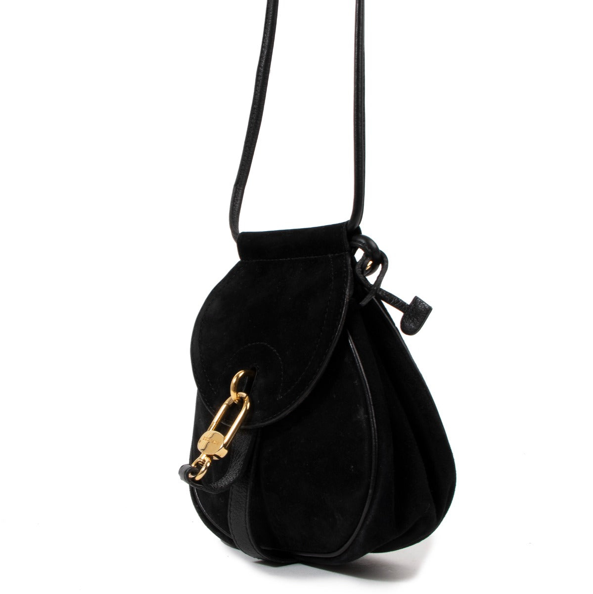 Delvaux Black Suede Mini Cerceau Bag