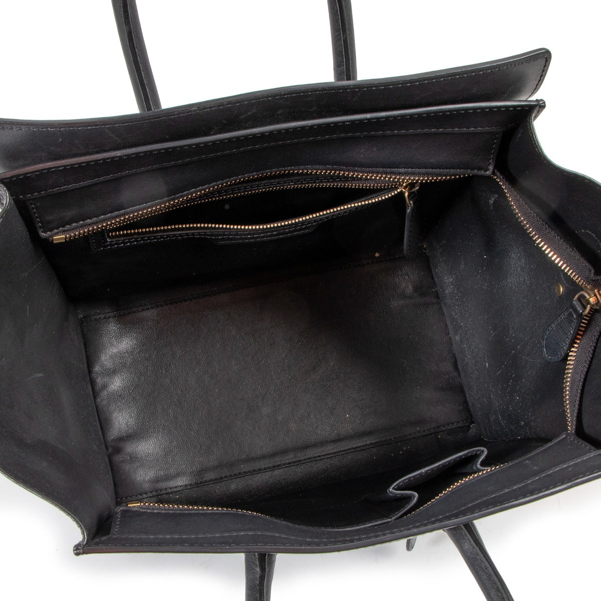 Celine Black Leather Mini Luggage Tote Bag