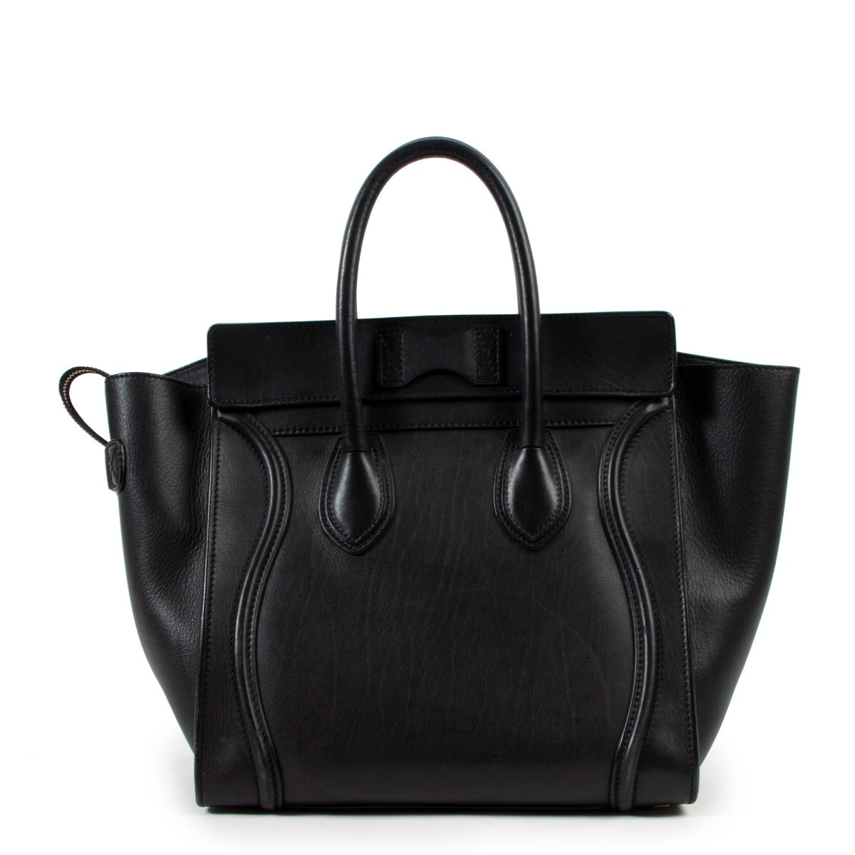 Celine Black Leather Mini Luggage Tote Bag
