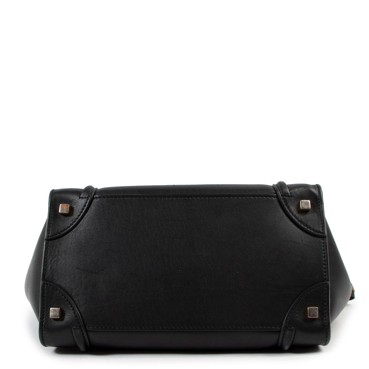 Celine Black Leather Mini Luggage Tote Bag