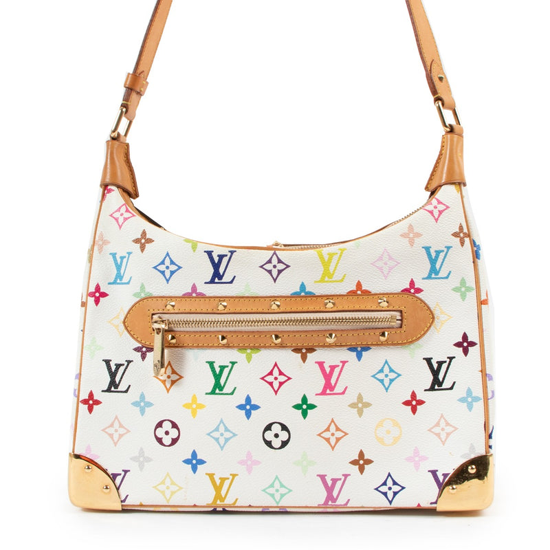 Louis Vuitton White Monogram Multicolore Boulogne Bag