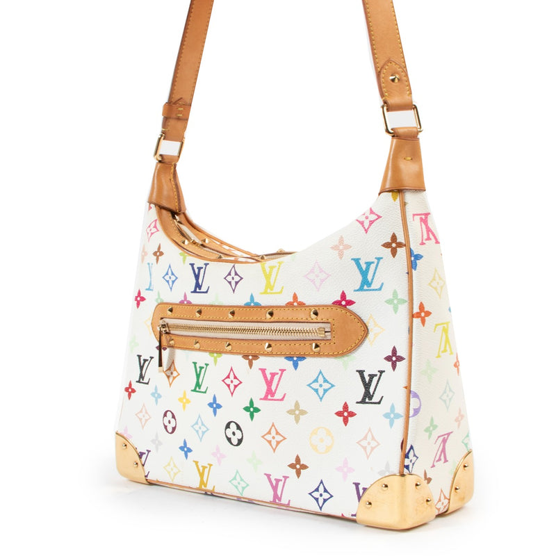 Louis Vuitton White Monogram Multicolore Boulogne Bag