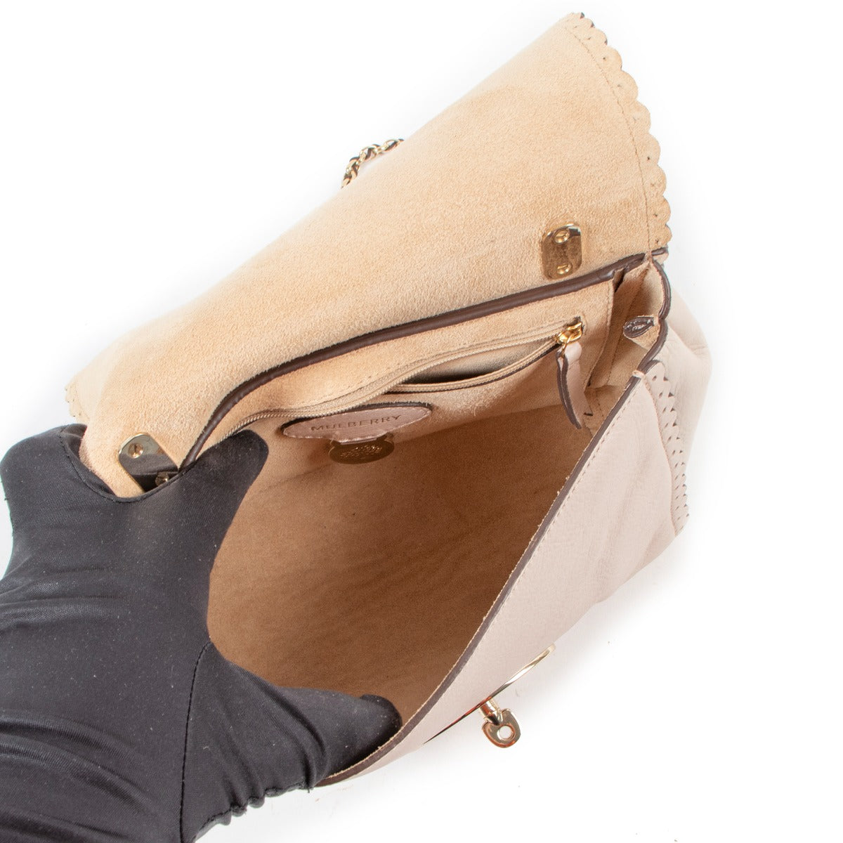 Mulberry Chalk Cookie Lily Pebbled Leather Bag