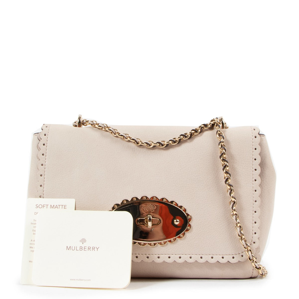 Mulberry Chalk Cookie Lily Pebbled Leather Bag