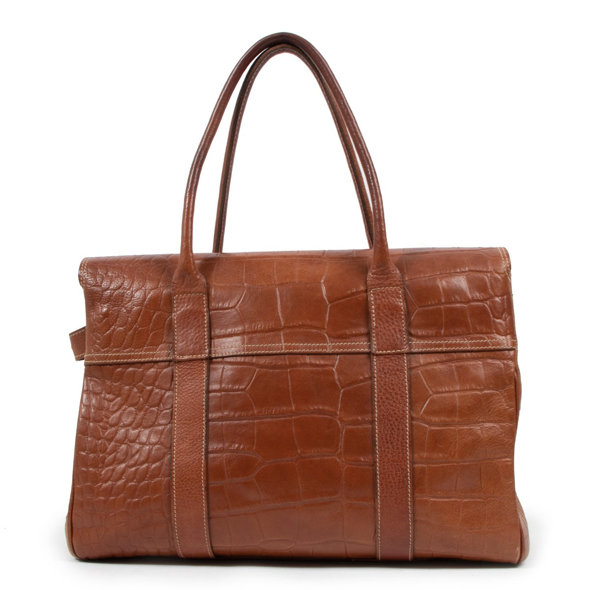 Mulberry Bayswater Brown Crocodile Embossed Handbag