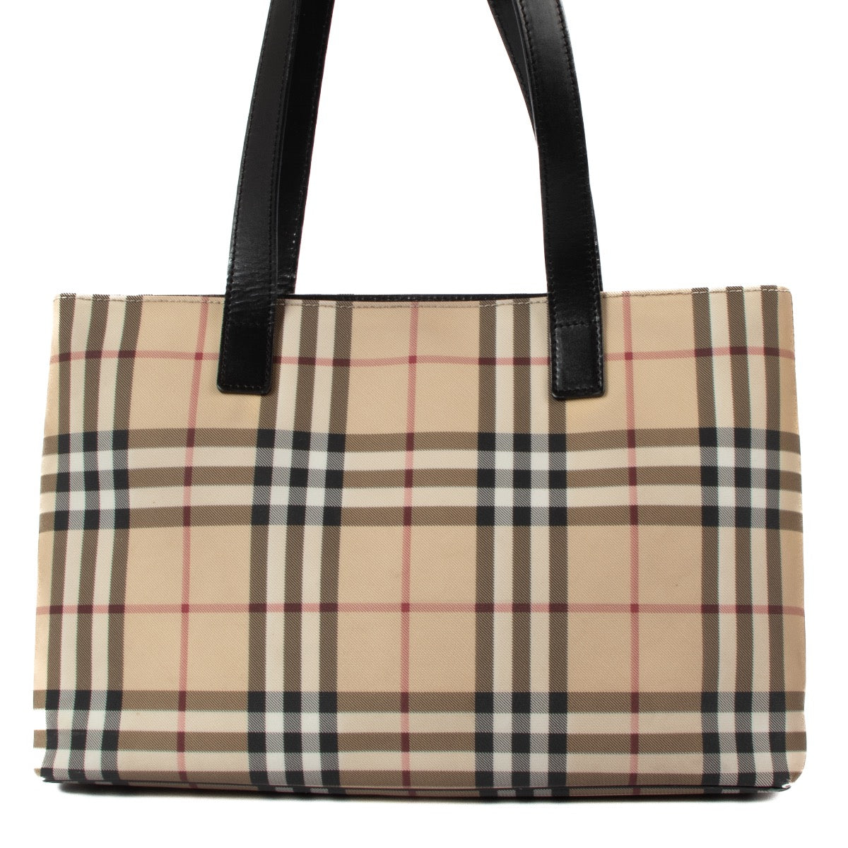 Shop safe online at Labellov in Antwerp, Brussels and Knokke this 100% authentic second hand Burberry Beige Check Canvas Tote Bag. Veilig online tweedehands authentieke Burberry Beige Check Canvas Tote handtas kopen bij Labellov.