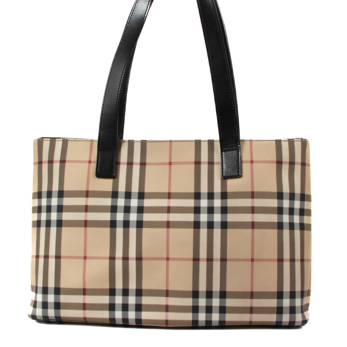 Shop safe online at Labellov in Antwerp, Brussels and Knokke this 100% authentic second hand Burberry Beige Check Canvas Tote Bag. Veilig online tweedehands authentieke Burberry Beige Check Canvas Tote handtas kopen bij Labellov.