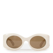 Gucci Cream Python Sunglasses for the best price at Labellov secondhand luxury in Antwerp