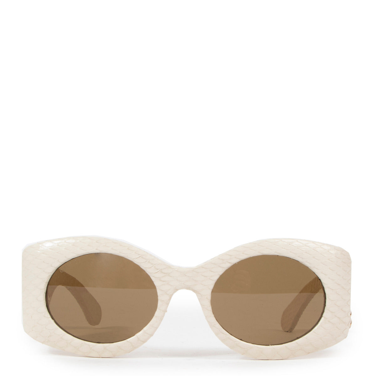 Gucci Cream Python Sunglasses for the best price at Labellov secondhand luxury in Antwerp