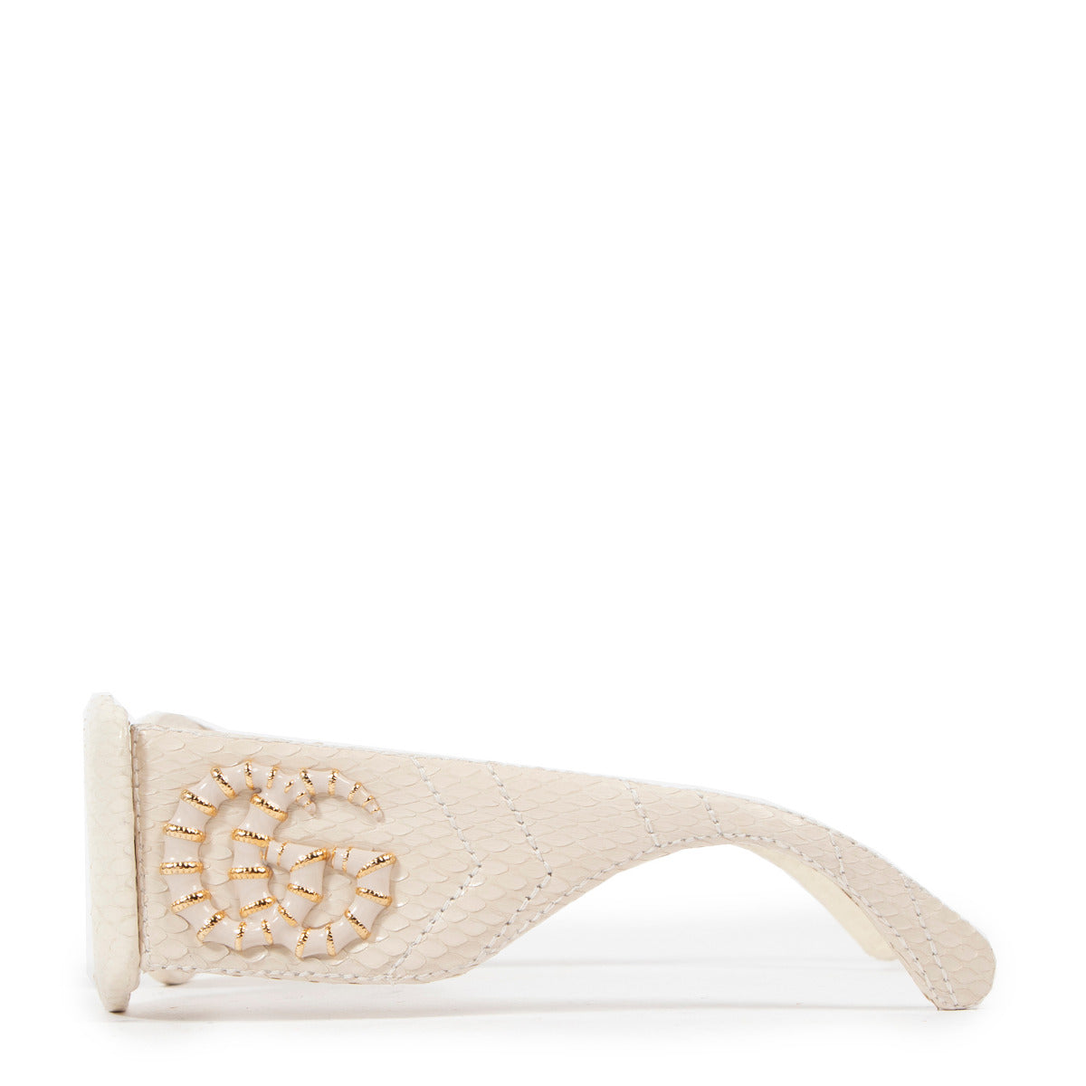 Gucci GG0815S Crème Python GG Bamboe Zonnebril
