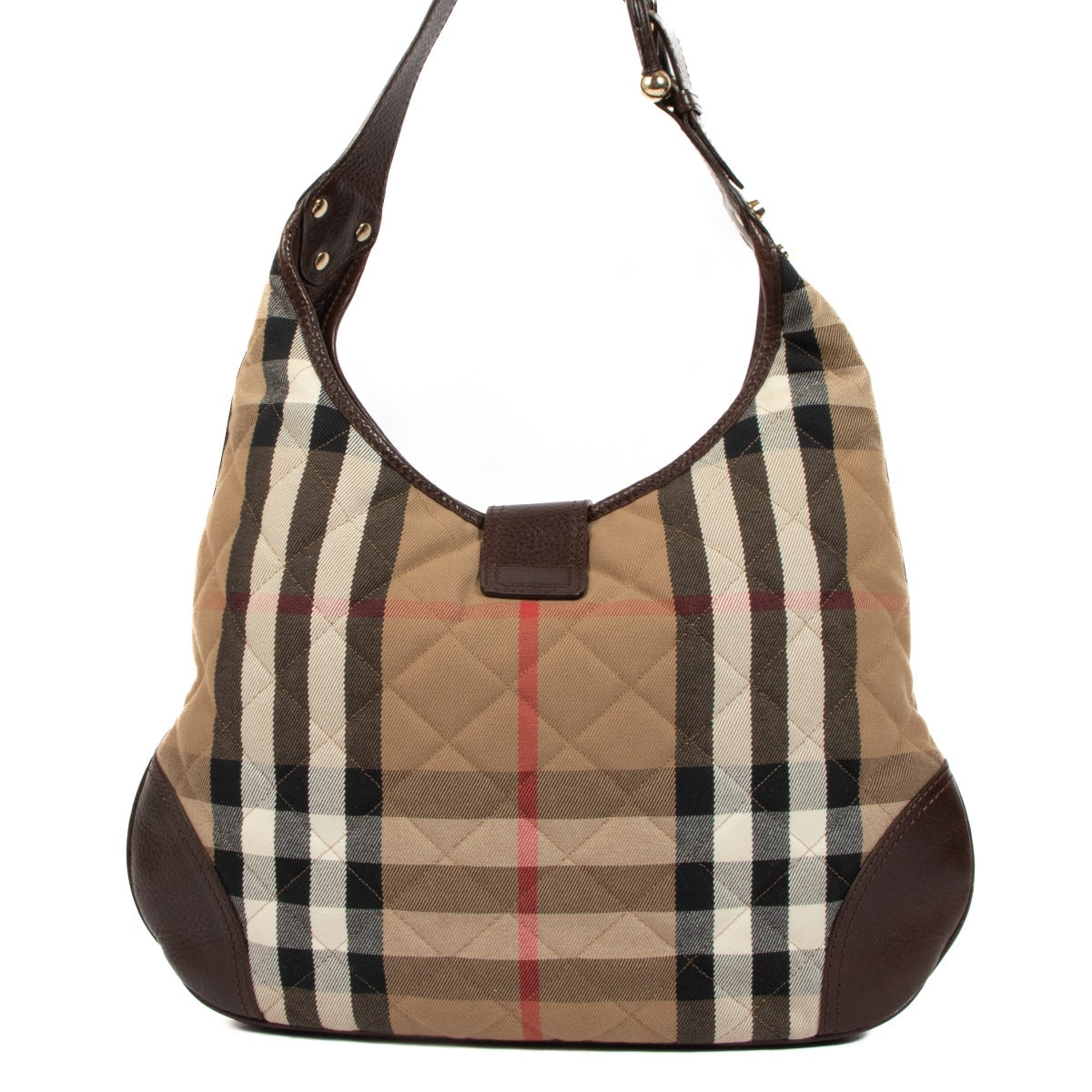 Burberry Brook House Check Hobo Bag