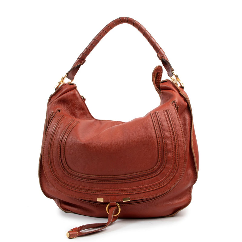 Chloé Burned Orange Leather Marcie Hobo Bag