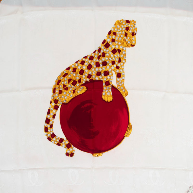 Must de Cartier Jeweled Panthère Silk Scarf