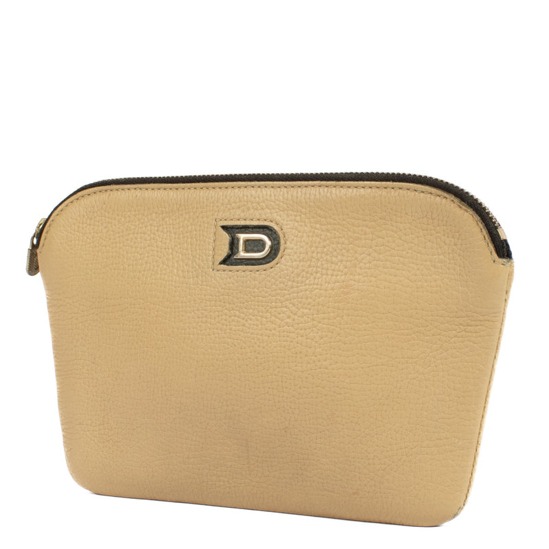 Delvaux Beige Leren Etui met Rits