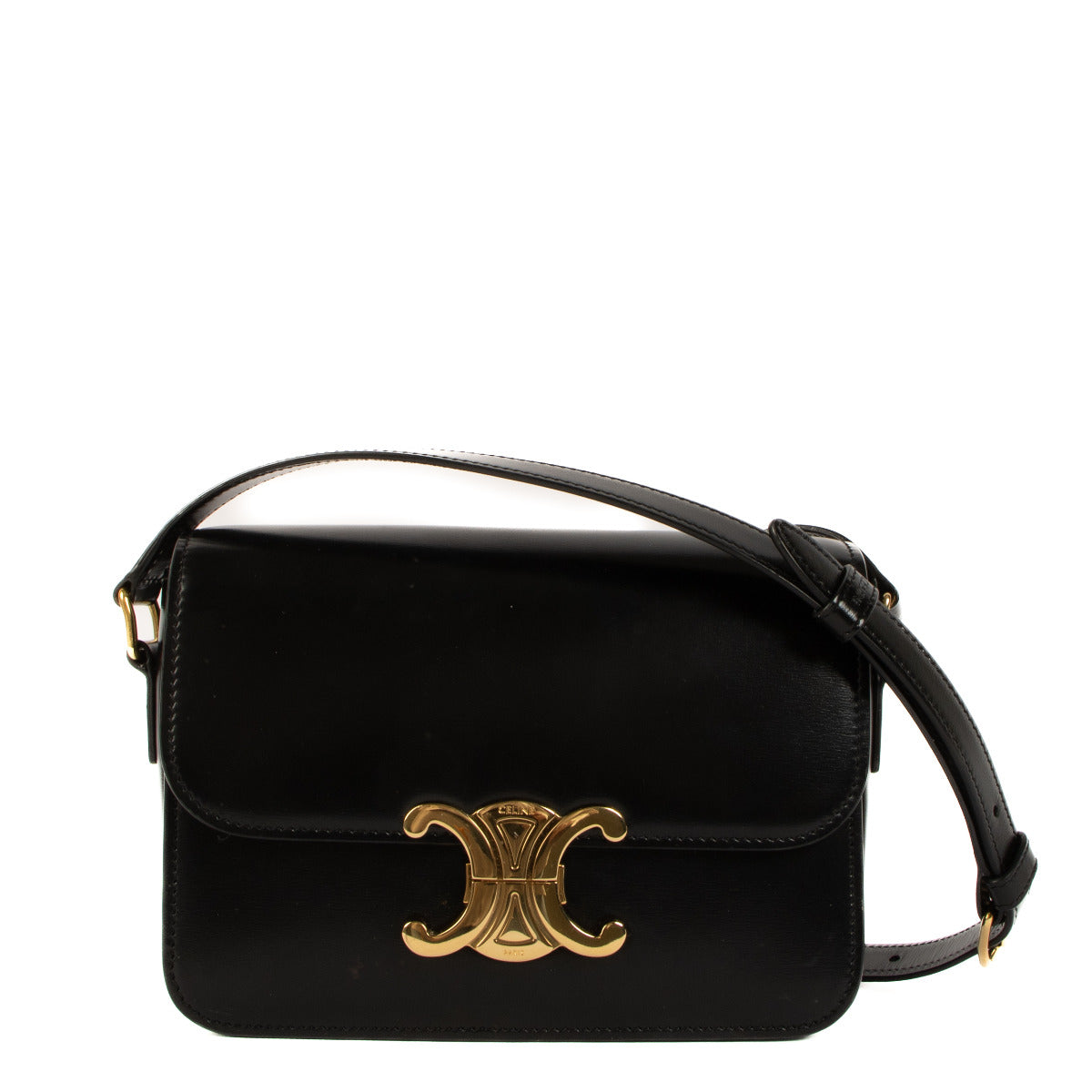 Celine Black Teen Triomphe Crossbody Bag aan de beste prijs bij Labellov tweedehands luxe in Antwerpen Knokke Brussel