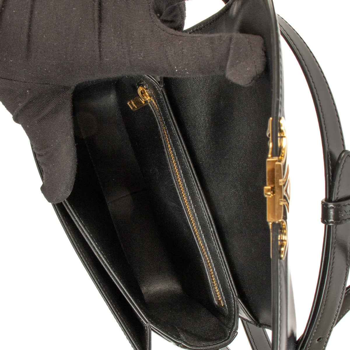Celine Black Teen Triomphe Crossbody Bag