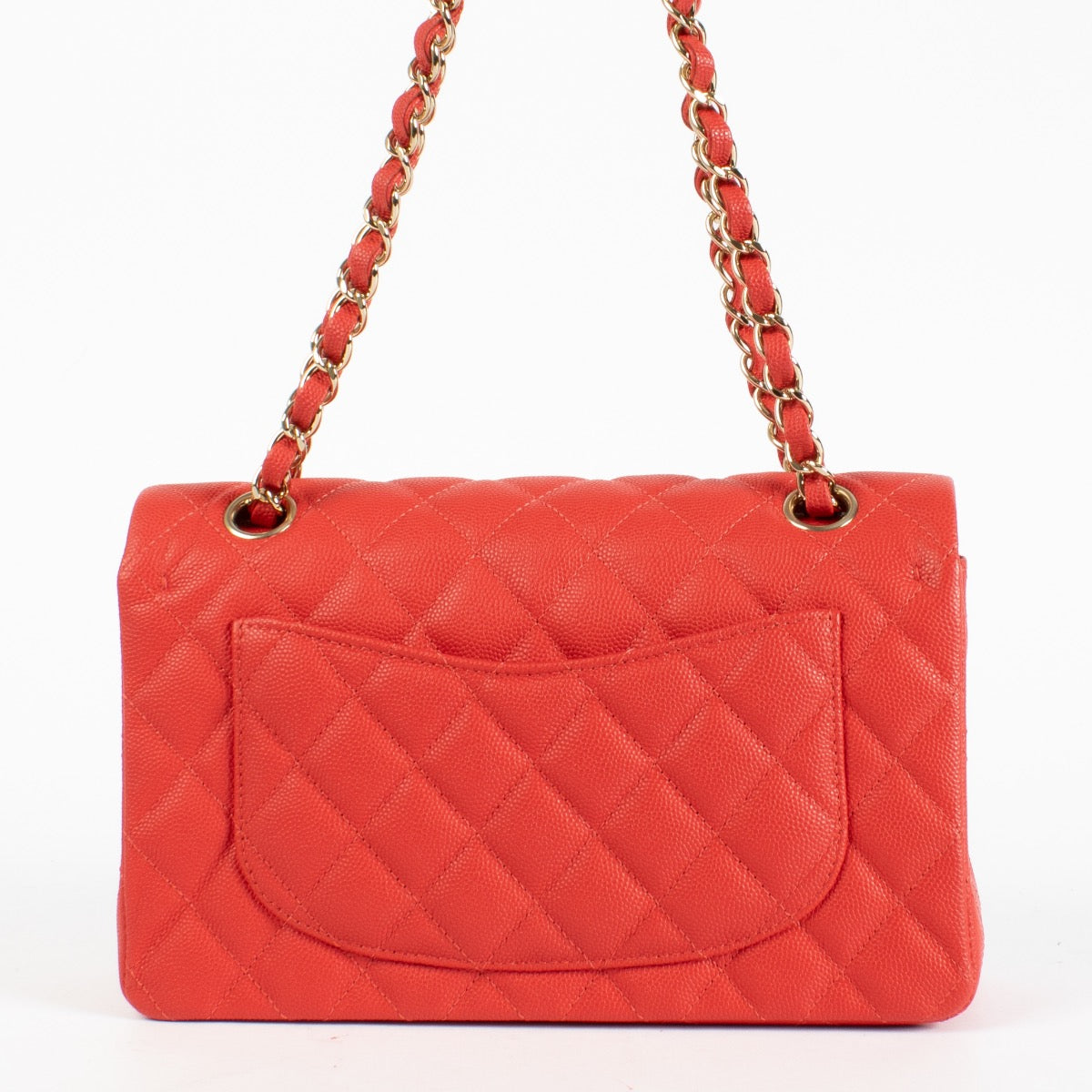 Authentic Second Hand Chanel Red Caviar Small Classic Flap Bag on Labellov.com