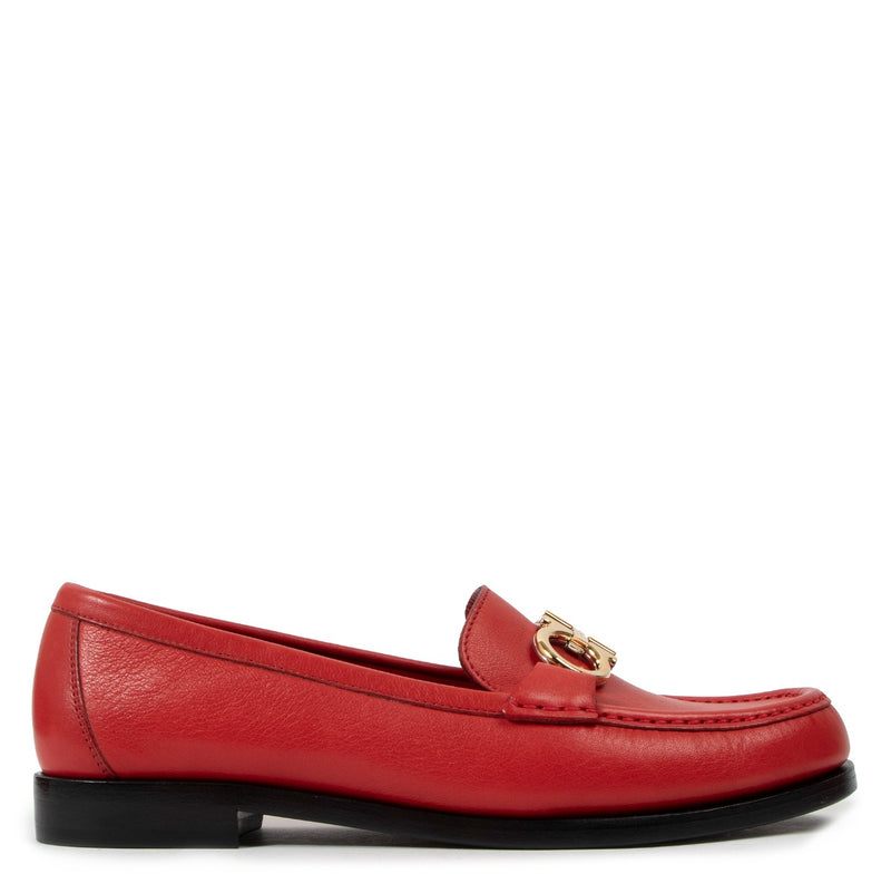 Salvatore Ferragamo Rolo Red Lipstick Calfskin Loafer