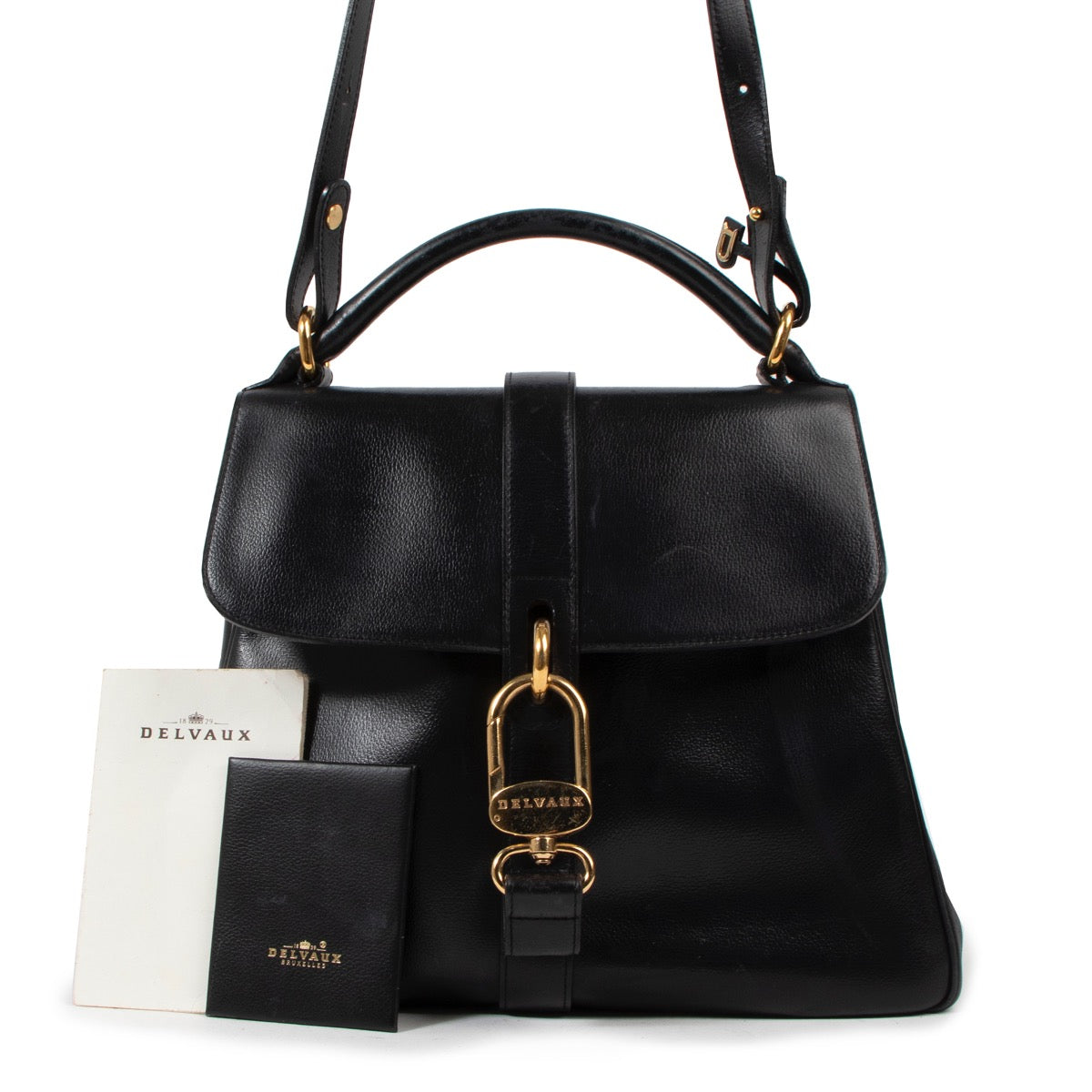 Shop safe online at Labellov in Antwerp this 100% authentic second hand Delvaux Black Jumping Leather Gin Fizz Shoulder Bag