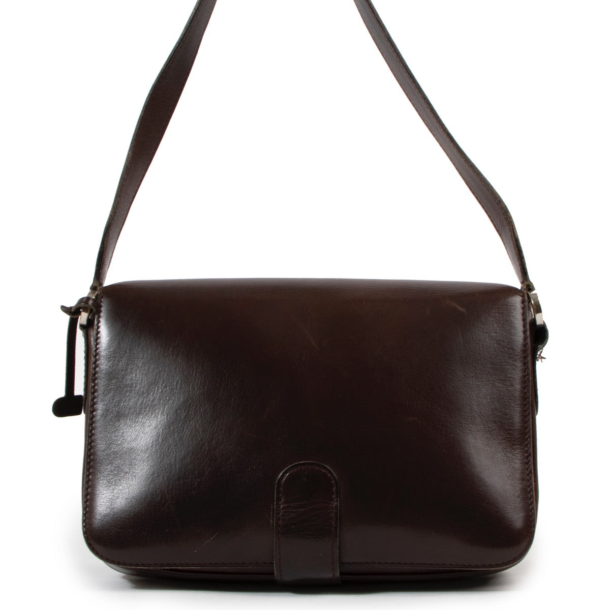 Buy an authentic second hand Delvaux Vintage Brown Leather Shoulder Bag in good preloved condition at Labellov