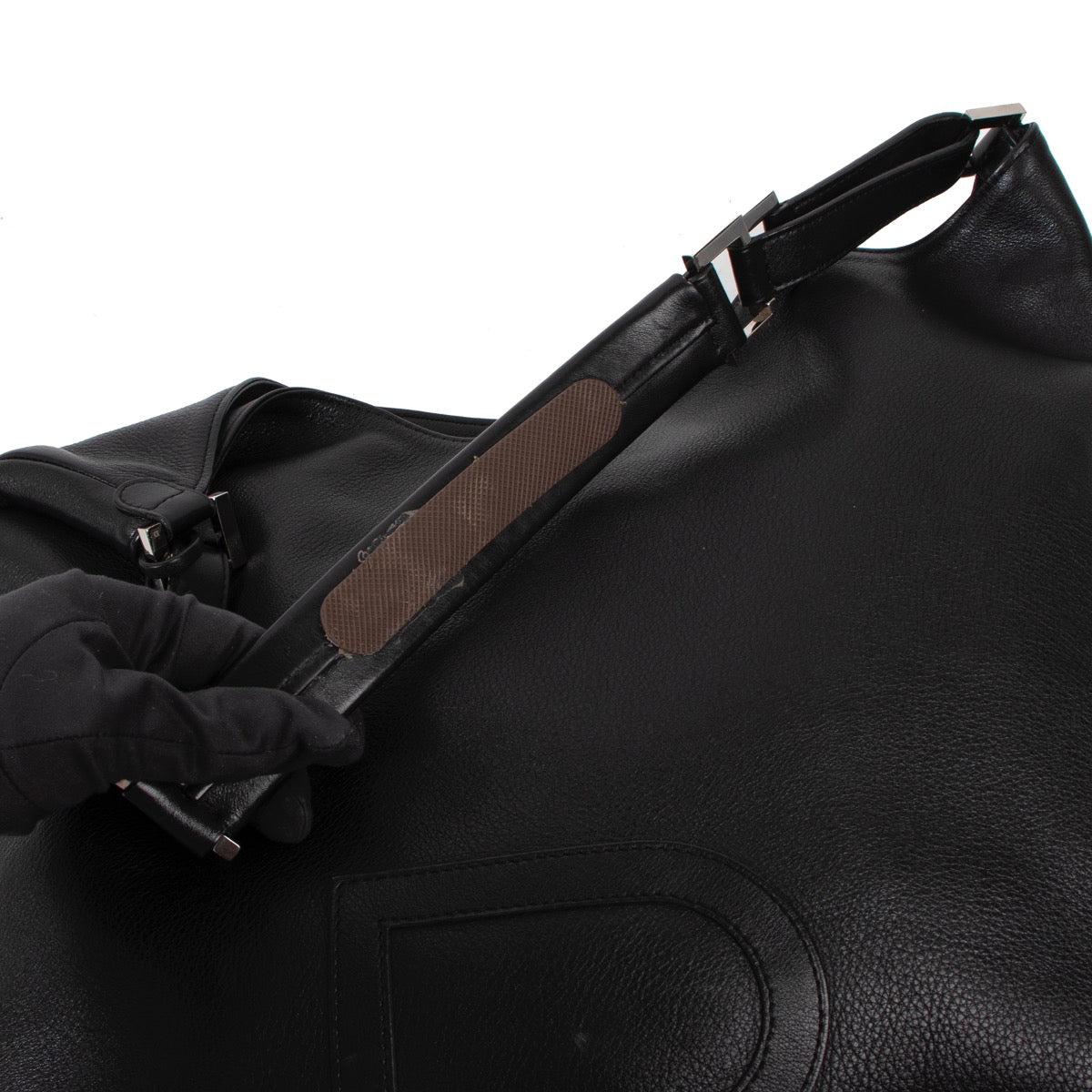 Buy an authentic second hand Delvaux Louise GM Polo Black Leather Shoulder Bag in very good condition at Labellov.com