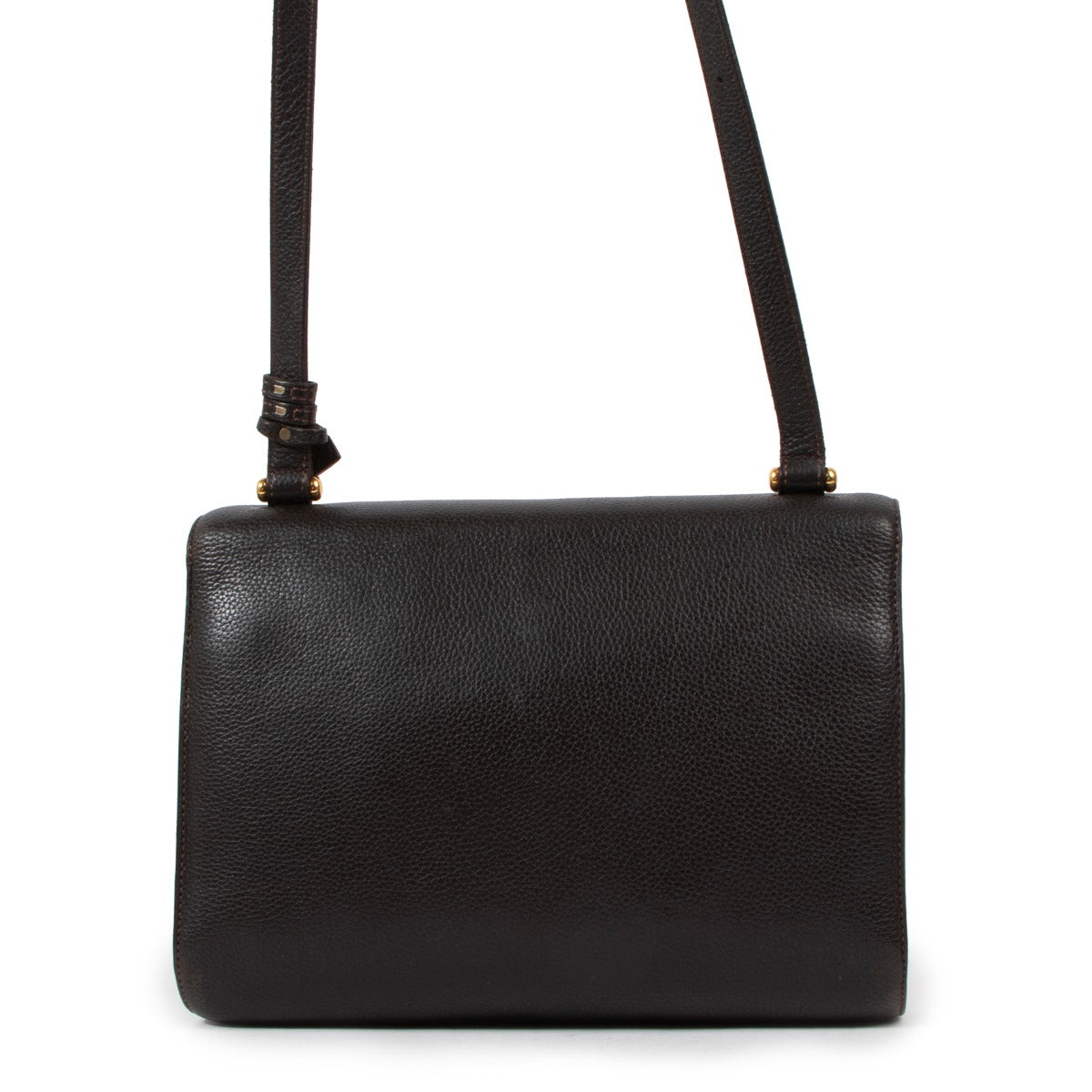 Sac bandoulière Delvaux en cuir marron vintage