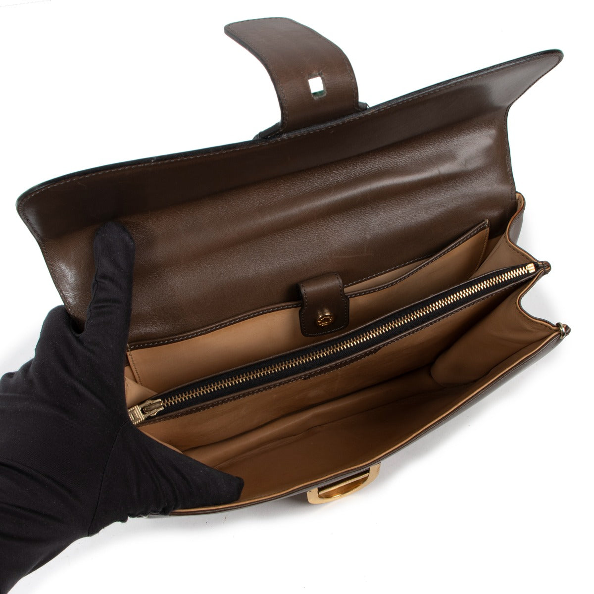 Sac bandoulière Delvaux Aristocrate en veau box taupe