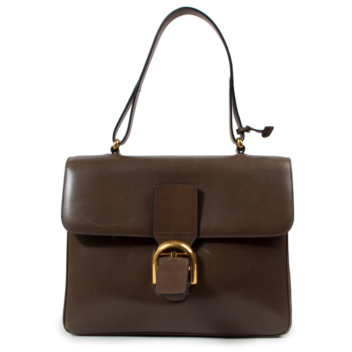 Delvaux Aristocrate Taupe Box Calf Shoulder Bag