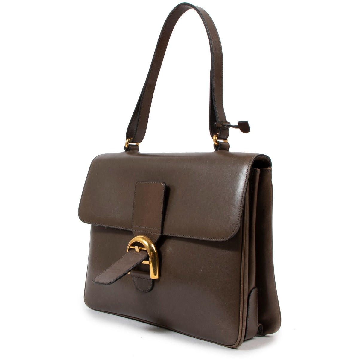 Delvaux Aristocrate Taupe Box Calf Shoulder Bag