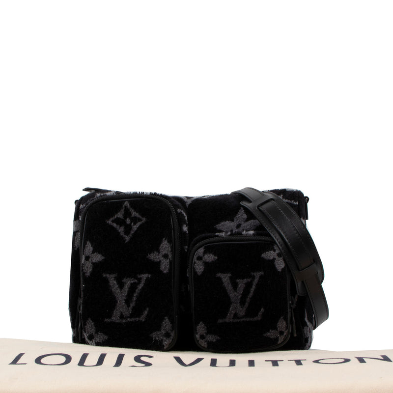 Louis Vuitton Black & Gray Monogram Eclipse Tuffetage Multi-Pocket Speedy Crossbody Bag