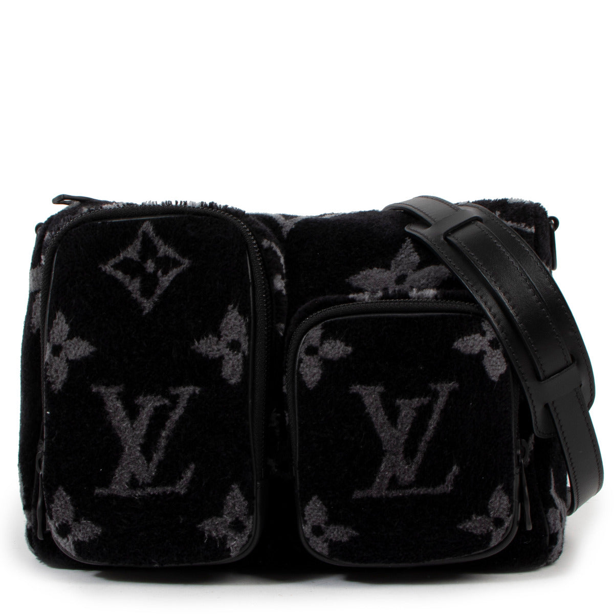 Louis Vuitton Black & Gray Monogram Eclipse Tuffetage Multi-Pocket Speedy Crossbody Bag