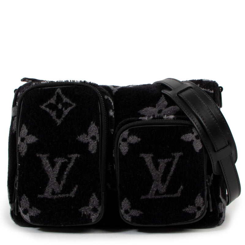 Louis Vuitton Black & Gray Monogram Eclipse Tuffetage Multi-Pocket Speedy Crossbody Bag