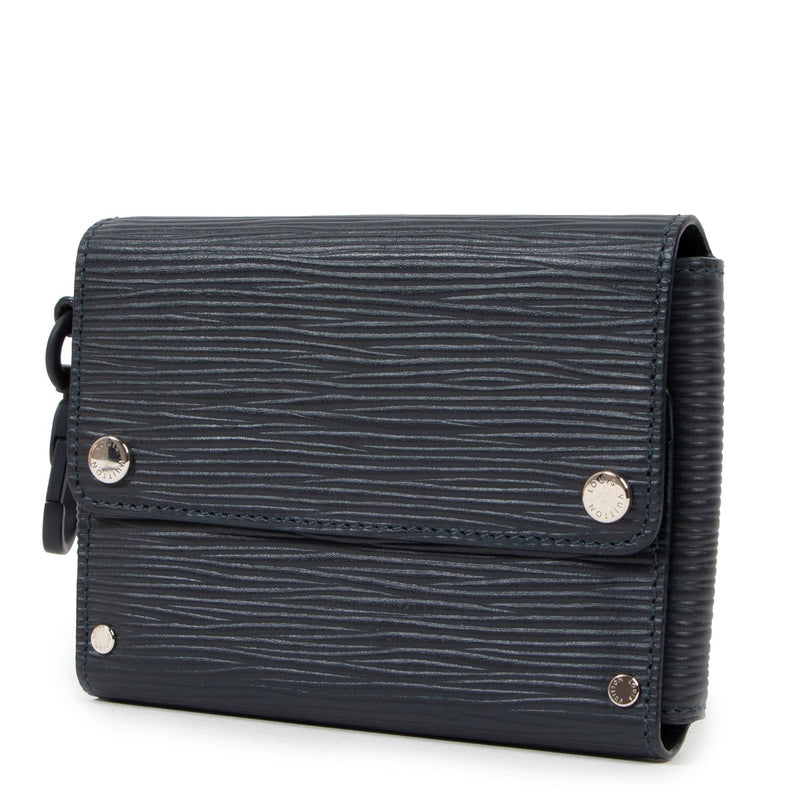 Louis Vuitton Modulable Petrol Blue Epi Lederen Compacte Portemonnee