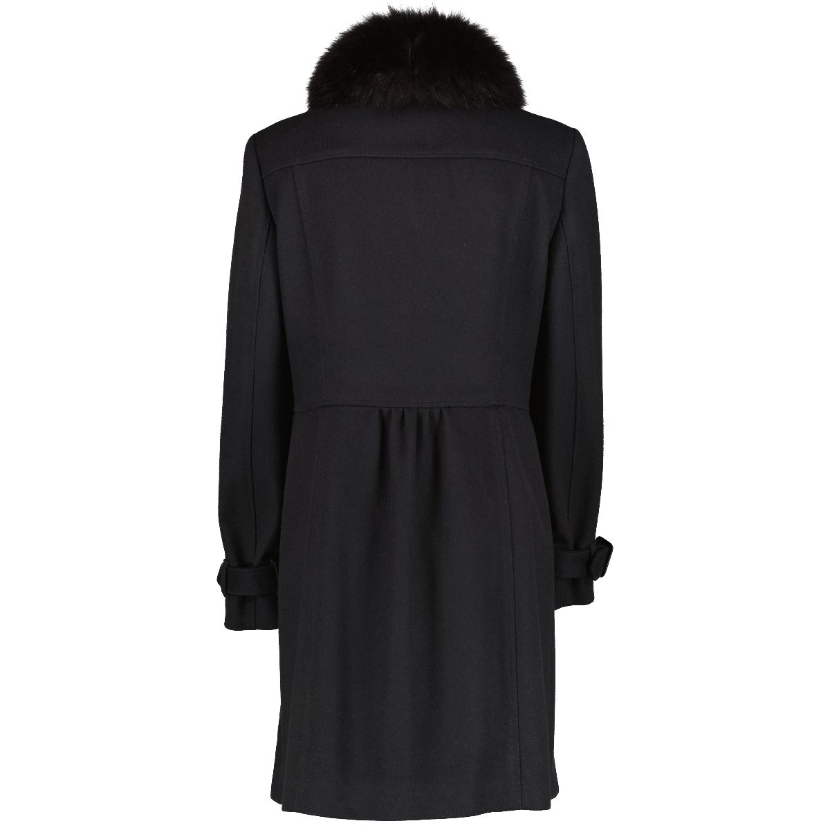Burberry London Fox Fur Collar Wool Cashmere Coat