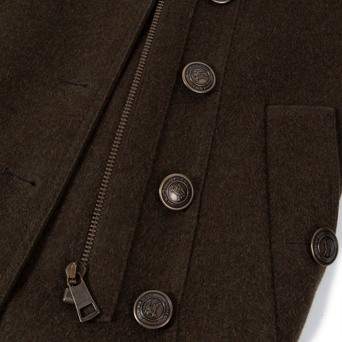 Burberry London Trench-coat en laine et cachemire kaki - Taille FR40