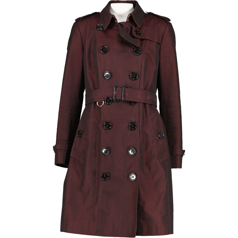 Burberry London Burgundy Trench Coat With Wool Body Warmer