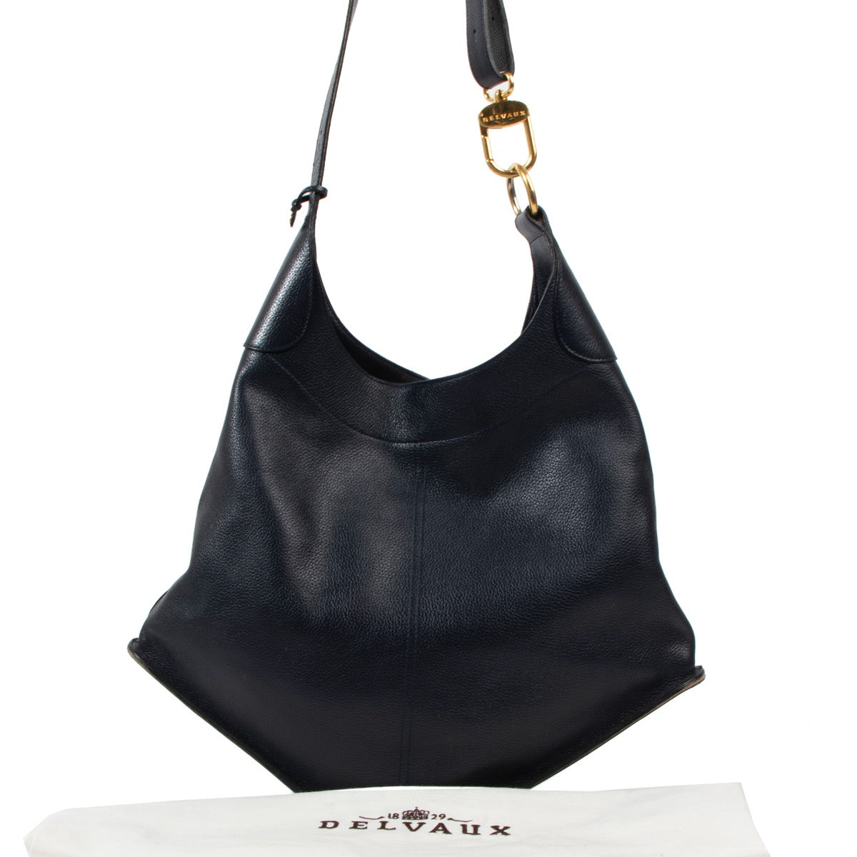 Delvaux Satan Marine Blue Trotteur Shoulder Bag