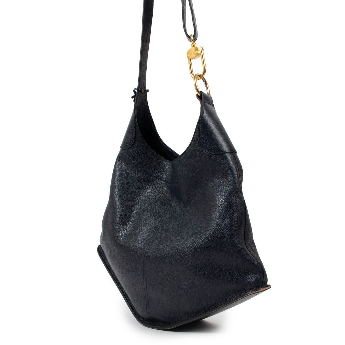 Delvaux Satan Marine Blue Trotteur Shoulder Bag