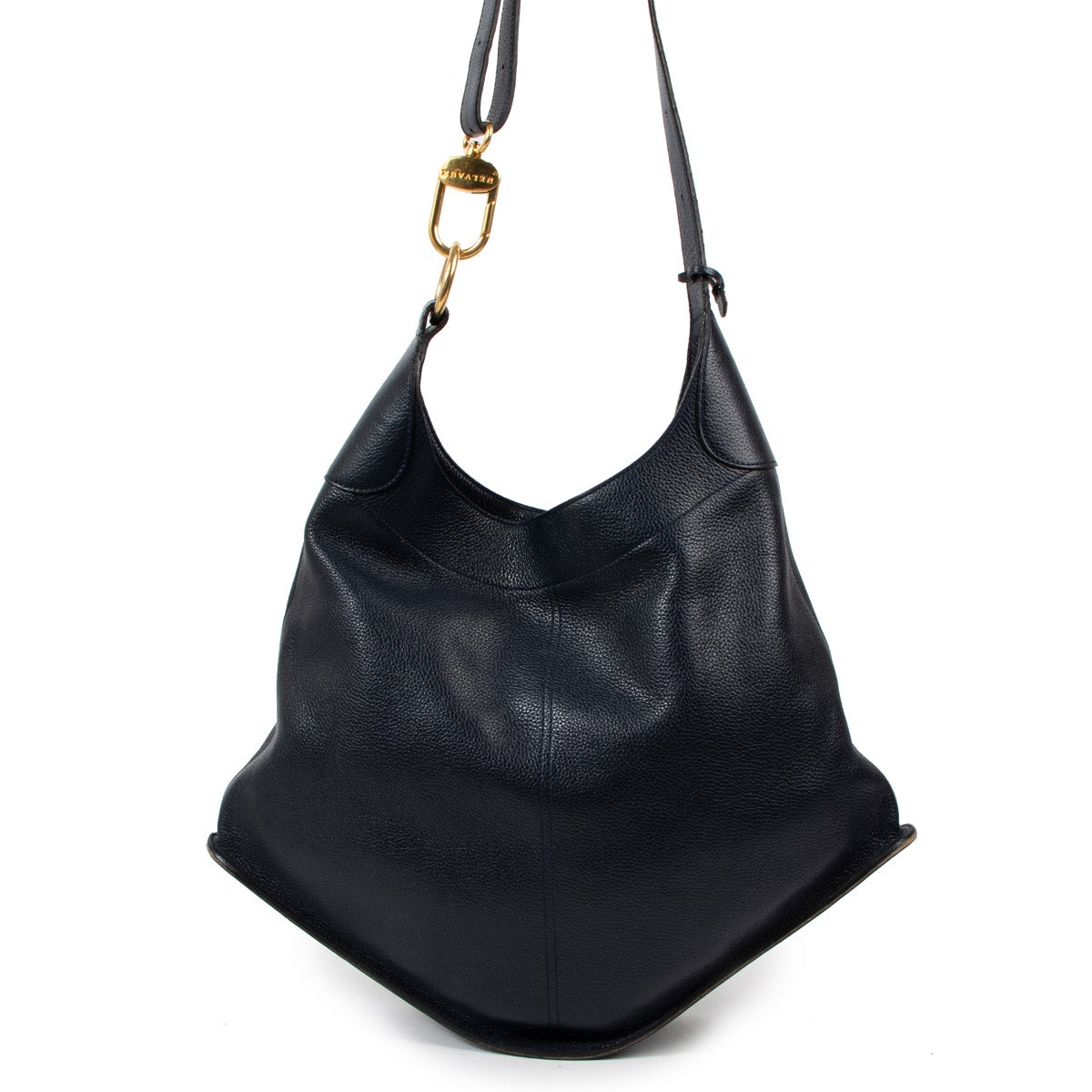 Delvaux Satan Marine Blue Trotteur Shoulder Bag