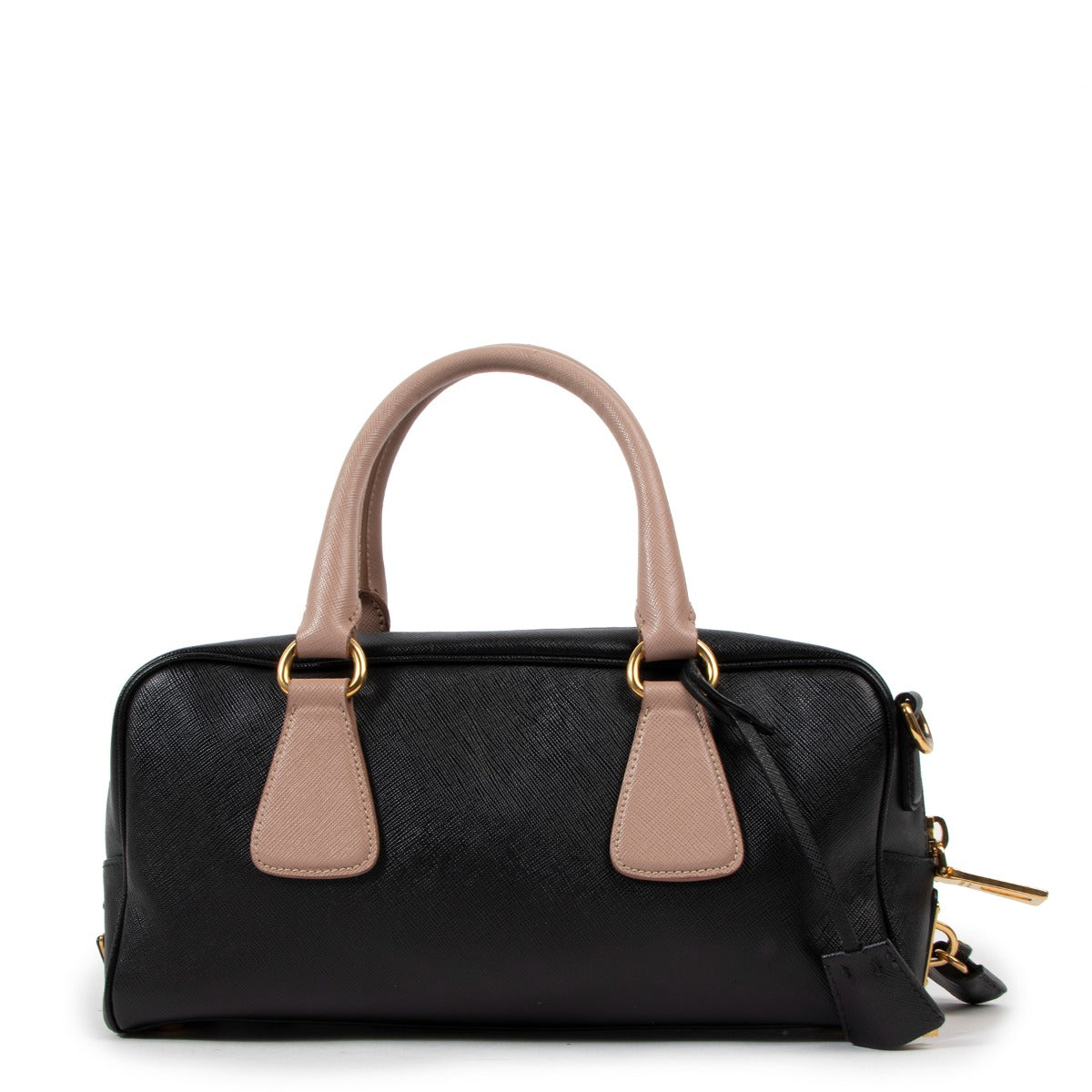 Prada Black Saffiano Leather Boston Bag