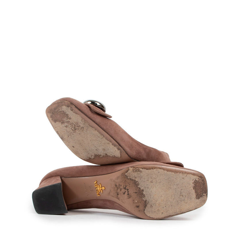 Prada Rose Camoscio Easy Suède Hakken - Maat 37,5