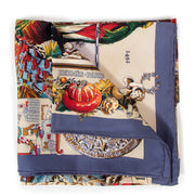 Hermès Blue Les Amériques Silk Scarf