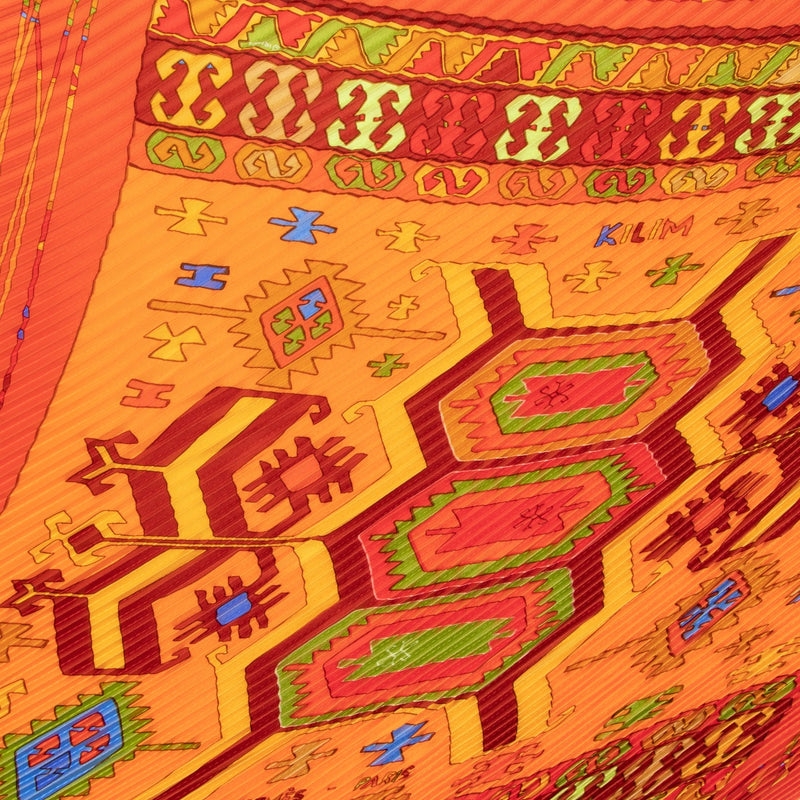 Hermès Orange Plissé Scarf