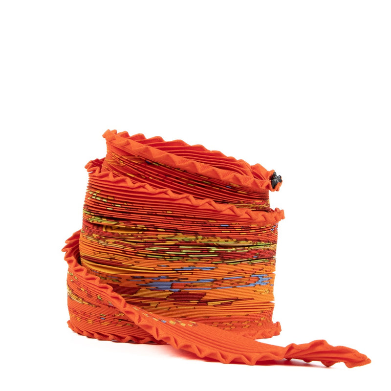 Hermès Orange Plissé Scarf
