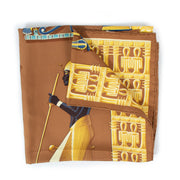Hermès Brown Tutankhamun Silk Scarf