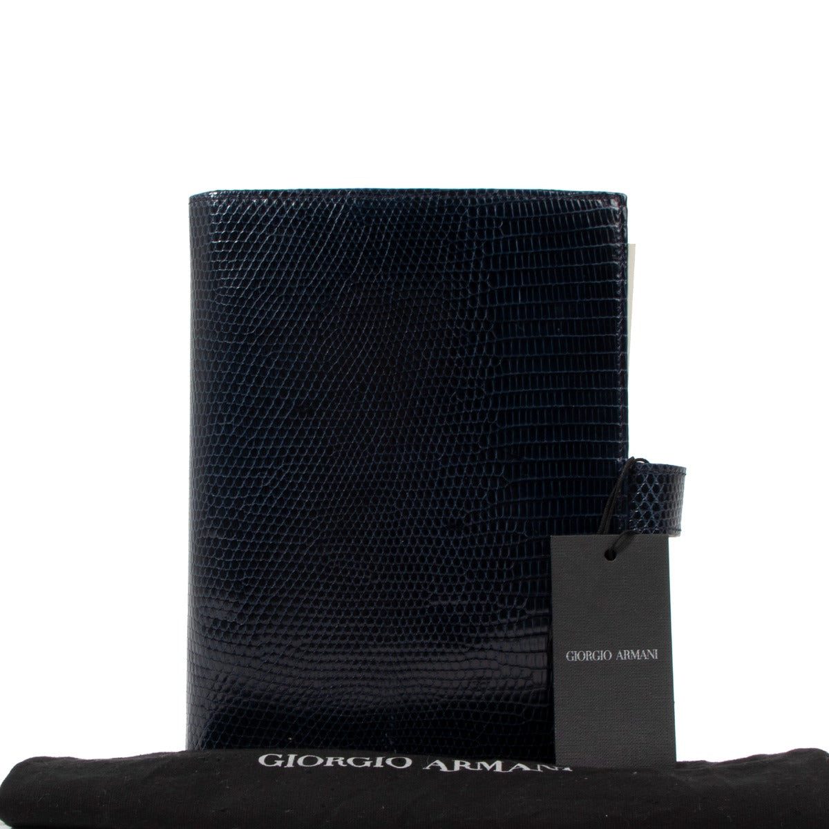 Giorgio Armani Navy Blue Lizard Agenda Cover