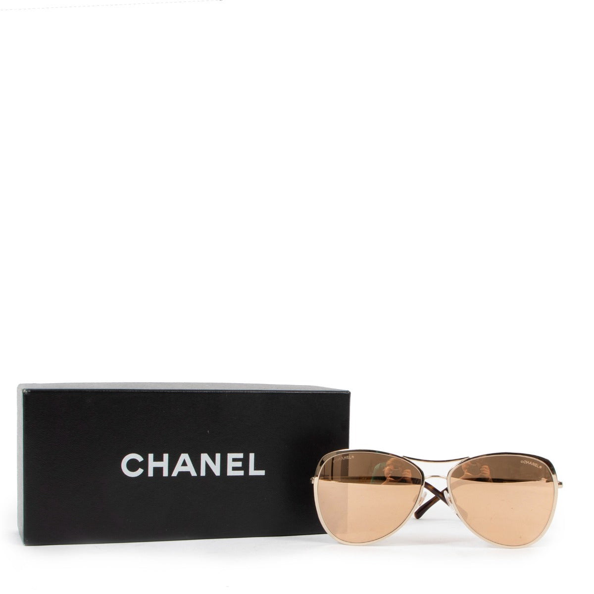 Chanel 4223 Gold Mirrored Pilot Summer Sunglasses