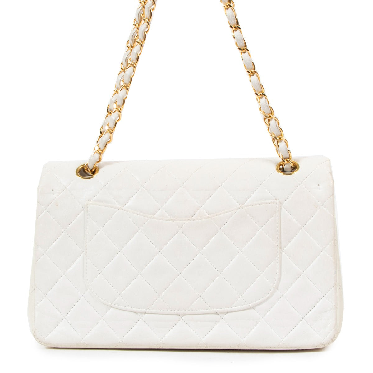 Chanel Vintage Witte Medium Classic Flap Bag